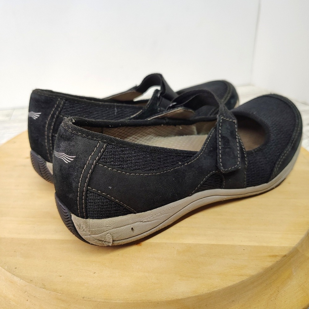Comfortcore Mary Jane Shoes Black Leather Hook Strap Wedge Womens 7.5 Dansko - Picture 4 of 17